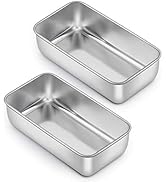 E-far Loaf Pan for Baking Bread, 9 x 5 Inch Stainless Steel Baking Loaf Pans, Metal Bakeware for ...