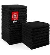 HOMEXCEL Black Washcloths 24 Pack, Highly Absorbent and Soft Microfiber Face Towel, Makeup Remove...