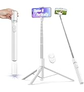 67" Tripod for iPhone, TELESIN Auto-Open Phone Tripod Stand, Selfie Stick with Zoom Remote, Exten...