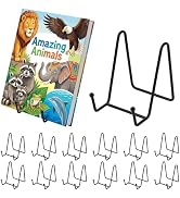 MADHOLLY 12 Packs Sturdy Metal Classroom Book Stand for Display - 4 Inch Books Holder Bookshelf f...