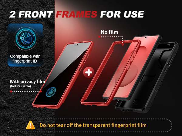 Samsung S25 Ultra Case with 2 Front Frames