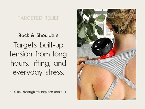 Portable therapy device designed to target tension in back and shoulder muscles