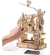 ROBOTIME Printing Press Wooden Puzzle, 3D Puzzles for Adults and Teens, Mechanical Wooden Model t...