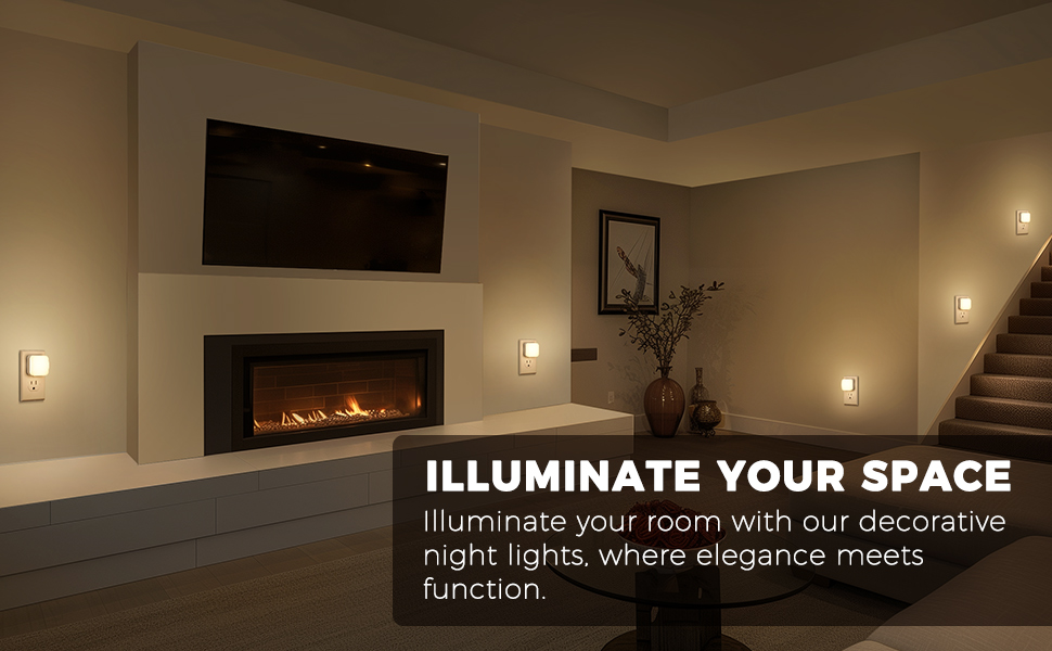 led night lights plug into wall