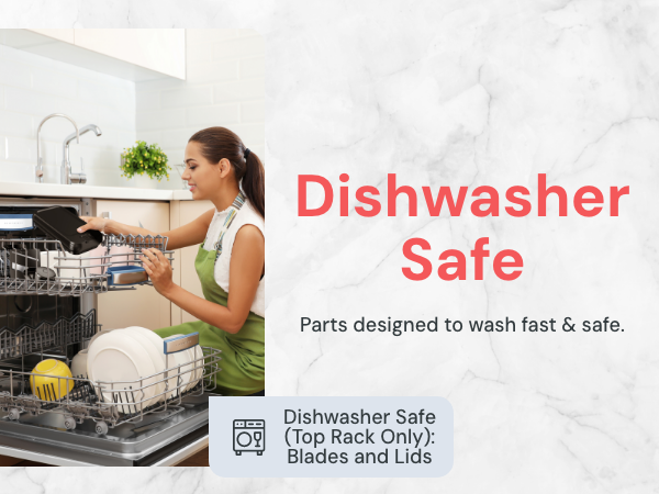 Blades &amp; lid are dishwasher safe