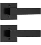 Estmoon 2 Pack Dummy Door Handle Matte Black, Non-Turning Decorative Door Handle for Closets Fren...
