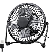 Zuvas Desk Fan Quiet Small USB Fan 360° Rotation Portable Table Fan 2 Speed Mini Personal Fan Air...
