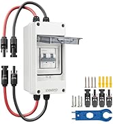 KNMIPJD Solar Panel Disconnect Switch 10A 2P 400V Dc/AC Breaker Disconnect Box Outdoor Breaker Bo...