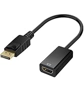 LUKFOCAB DisplayPort to HDMI Adapter, 1080P Unidirectional Display Port to HDMI Cable Converter, ...