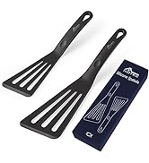 HOTEC Heat Resistant Silicone Slotted Fish Turner Spatula Set Flipper Spatulas for Cooking Non St...