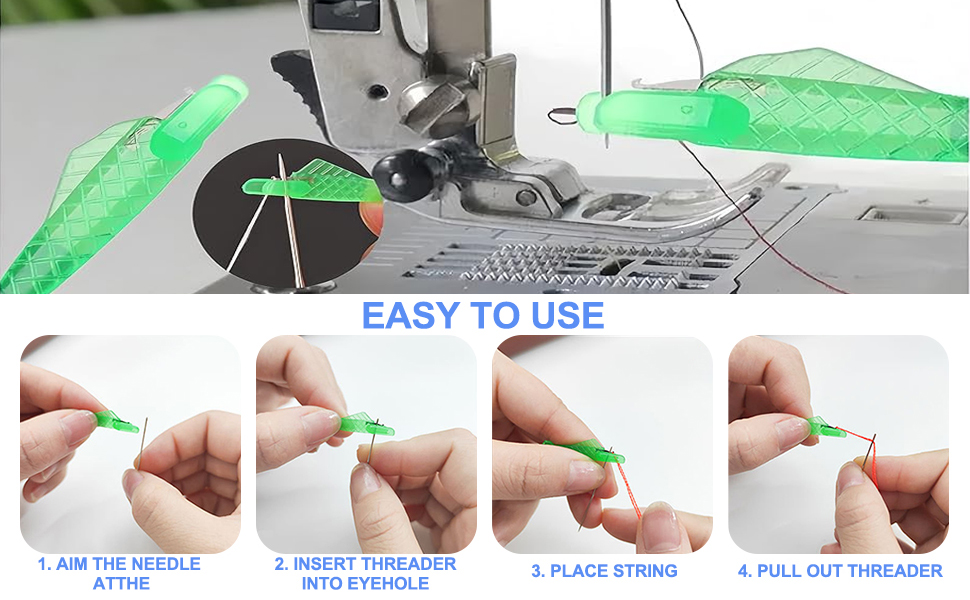 Simple Needle Threader Tool,Quick Sewing Machine Cycle Simple Needle Threader Tool