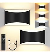 FOLKSMATE Battery Operated Wall Sconces Set of 2, 8000mAh Rechargeable Remote &amp; Touch Control Wal...