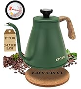 LRYYBTI Gooseneck Kettle Stovetop with Thermometer for Durable 3-Layer Base,Pour Over Kettle Stai...