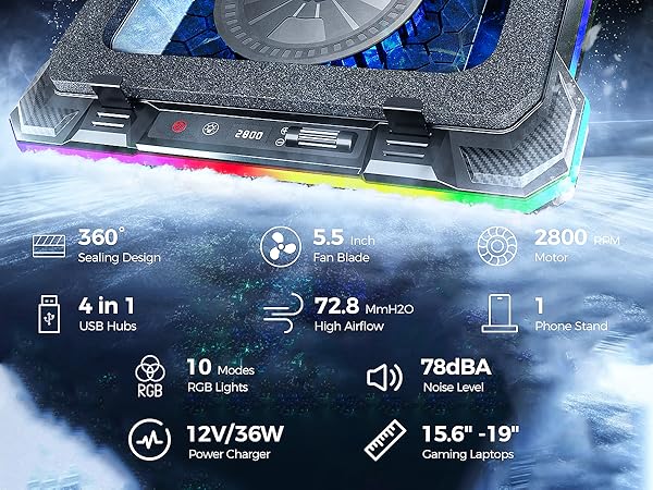 aicheson K1 12V laptop stand with fan