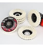 SHALL 6-Pack Felt Flap Disc Abrasives 4-1/2" x 7/8" Arbor, Wool Polishing Buffing Wheel Pad for A...