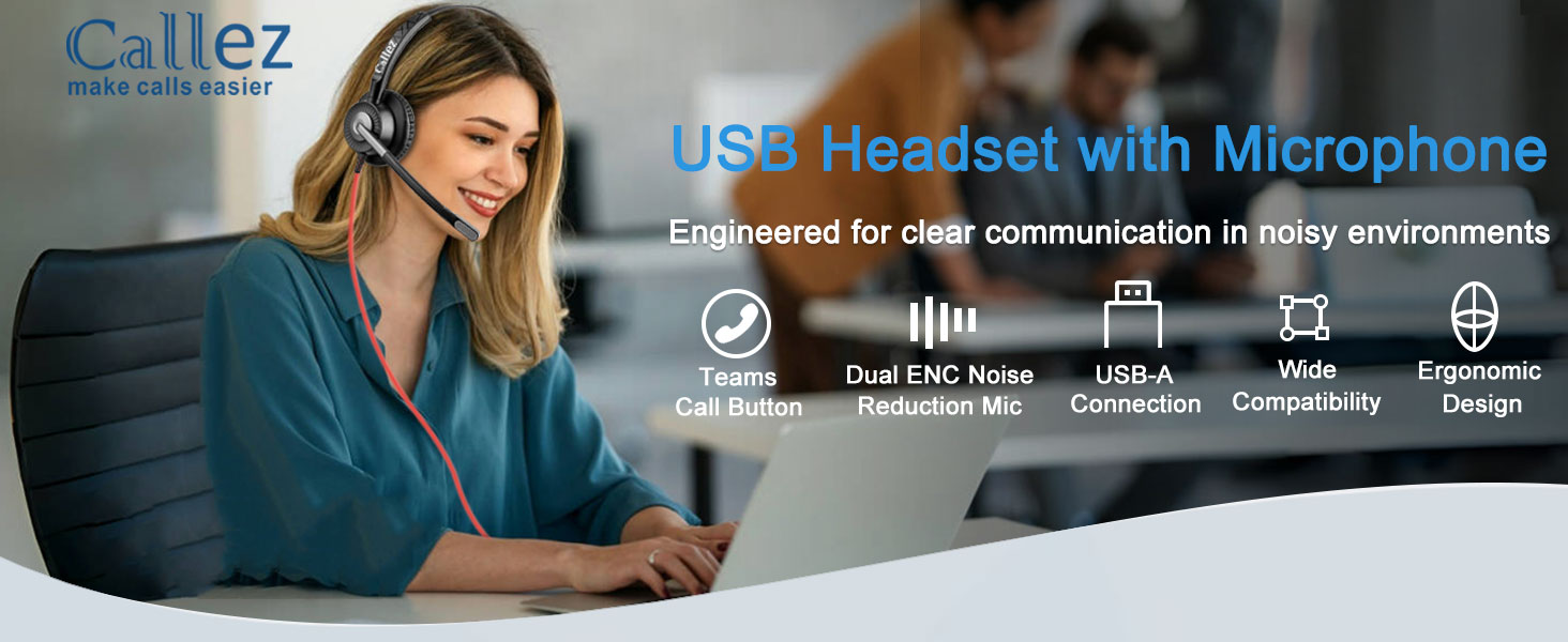 USB headset with microphone