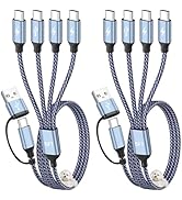 USB C Splitter Multi Charging Cable, USB A/C to USB C Cable[2Pack 5Ft], 4 in 2 Multi Charger Cord...