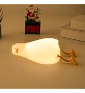 UNEEDE Lying Flat Duck Lamp, 3 Level Dimmable Rechargeable Silicone Night Light, Benson Duck Cute...