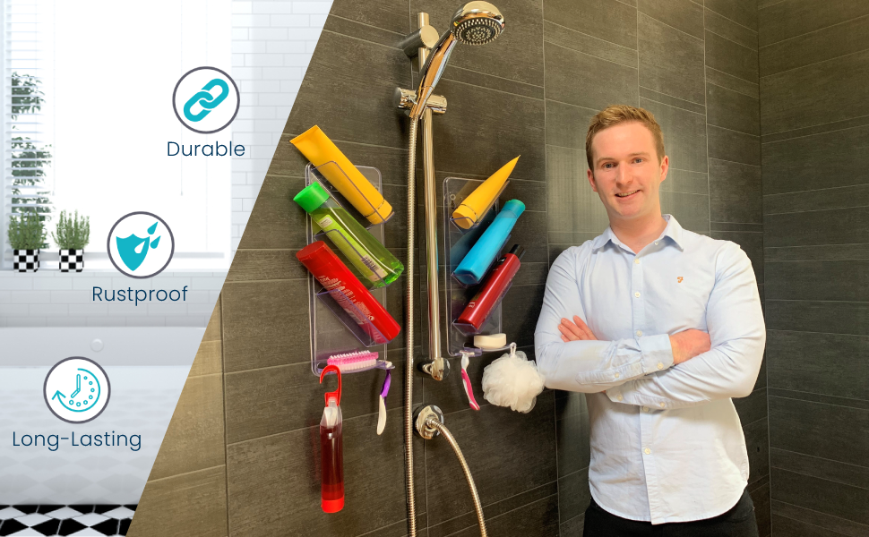 Bathroom Caddy for Tiles and Plastic Suction