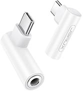 JSAUX 2 Pack Right Angle USB C to 3.5mm Audio Adapter, Type C to Aux Headphone Jack Adapter with ...