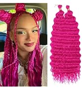Eerya Long Curly Braiding Hair 18 Inch 2 Packs Ocean Wave Crochet Hair for Black Women Deep Wave ...