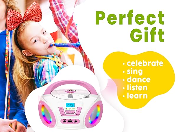 kids cds cd player radio boombox portable players home record mini speakers bluetooth small toddler