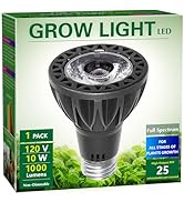 Briignite Grow Light Bulbs, 10W Plant Light Bulb, 150W Equivalent, High PPFD, PAR20 Full Spectrum...