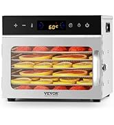 VEVOR Food Dehydrator Machine, 6 Stainless Steel Trays, 400W Electric Food Dryer with Adjustable ...