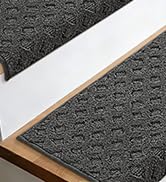 JSEI Bullnose Carpet Stair Treads, 14 Pcs Non Slip Stair Treads for Wooden Steps Indoor with TPE ...