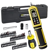 ATsafepro Digital Torque Screwdriver Set, 0.8-53.1 in-lbs/0.09-6 Nm, 45 PCS 1/4" Inch Pound Torqu...