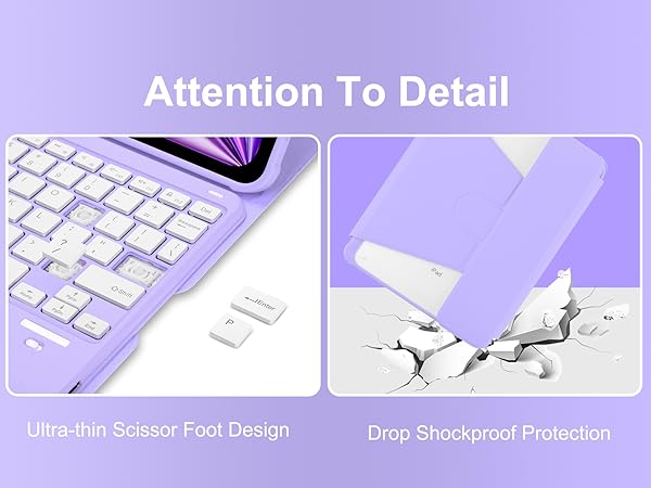iPad Air 11 Rotating Keyboard Case - Purple-6-1