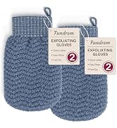 Exfoliating Gloves 2 Pack, Wave Texture Exfoliating Mitt for Dead Skin Remover, Body Scrub Gloves...