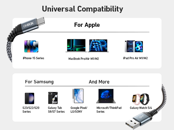 usb to usb c charging cable