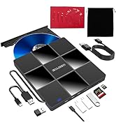 CD Drive For Laptop, External CD/DVD Drive For Laptop, USB 3.0/Type-C &amp; USB 2.0 Compatible, Plug ...