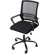 SUPER DEAL Mid Back Mesh Office Chair Ergonomic Swivel Desk Chair with Armrests/Height Adjustable...