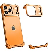 Losin Compatible with iPhone 17 Pro Max Frameless Case, Aluminum Metal Borderless Design, with Fr...