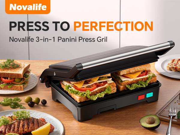Novalife 3-in-1 Panini Press Gril