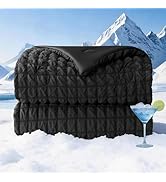 bedsmile Seersucker Cooling Comforter Queen Size, Q-Max 0.45 Reversible Cooling Blanket for Hot S...