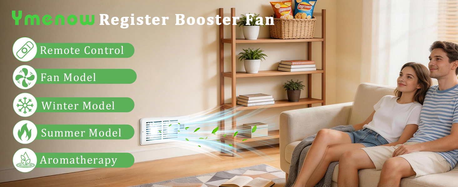 Ymenow vent booster fan floor register 4x10&amp;#39;&amp;#39; with remote control