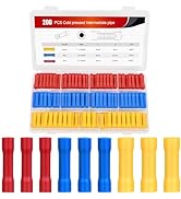 Nilight 200PCS Electrical Butt Connectors AWG 22-10 Insulated Electrical Wire Crimp Connectors Bu...