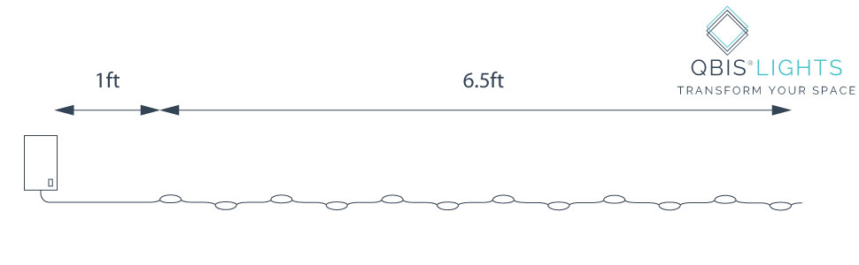 Dimensions for 40 Battery Powered Christmas lights indoor use string lights.