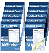 gisgfim 10 Pads Job Work Order Book 3 Part Carbonless Receipt Books Work Order Forms 5-9/16 x 8-7...