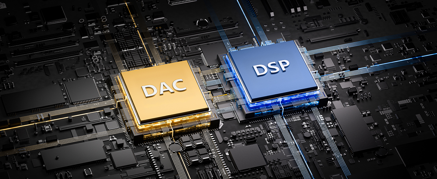 Close-up of a circuit board or electronic component showing detailed circuitry patterns and technical elements.