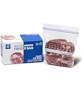 24/7 Bags- Quart Freezer Bags, 140 Count with Expandable Bottom and New Calendar Feature, Easy Fi...