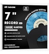 TAKMORK 7-Inch Vinyl Record Inner Paper Sleeves for 45 RPM Singles - Premium 80gsm Paper Replacem...