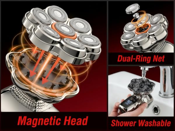 Magnetic Shaving Head &amp;amp; Waterproof Razor