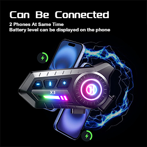 helmet bluetooth headset can be connected 2 phones at same time