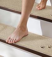 BEQHAUSE Stair Treads for Wooden Steps 28inX9in, Non Slip Carpet Stair Treads Indoor Stair Runner...