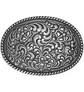 TYWestyles Western Buckles for Women - 1 1/2 Antique Silver Engraved Floral Stylish Heavy-Duty Vi...