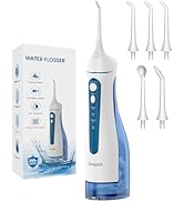Goopick Water Flosser, 300ML Large Tank IPX7 Waterproof, 4 Modes Cordless Portable Oral Irrigator...